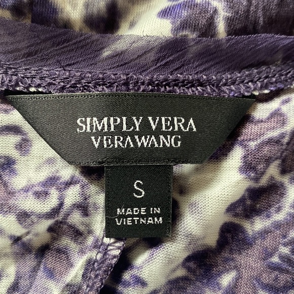 Simply Vera Vera Wang | NWT Purple and White Blouse | Size Small - Picture 4 of 6